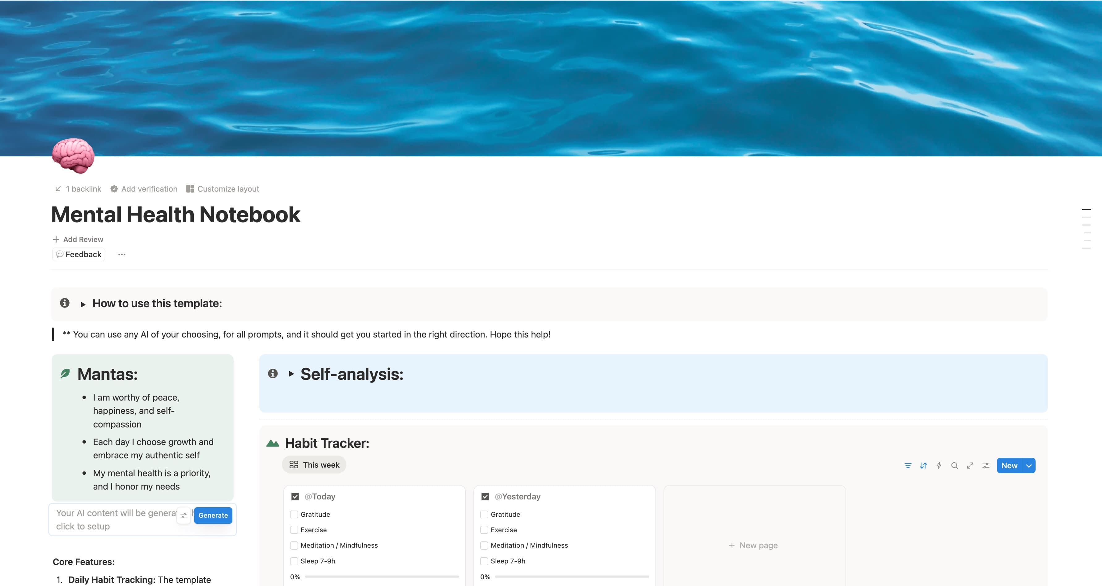 Mental Health Notebook